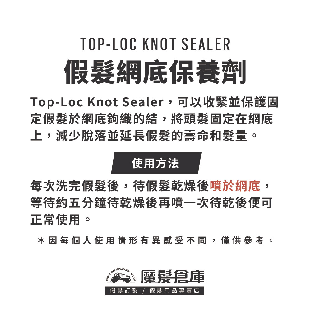 【假髮網底保養劑 Top-Loc KNOT SEALER - 118ml】WALKER TAPE原廠進口免洗假髮網底保養劑 假髮保養專用